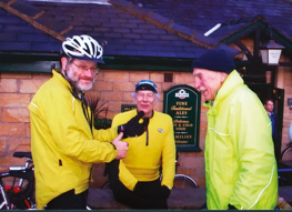 For many years Jack was a regular on the early season North-West Passage 200, usually riding through the night to get there. Facing Jack is Chris Crossland. Unknown Photographer