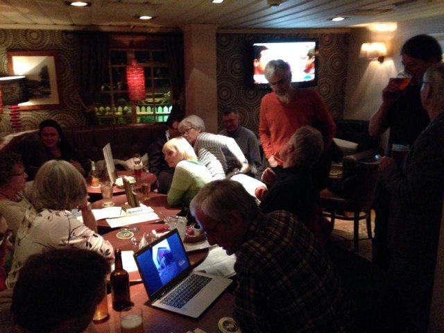 Club members at the pub run in April 2014 