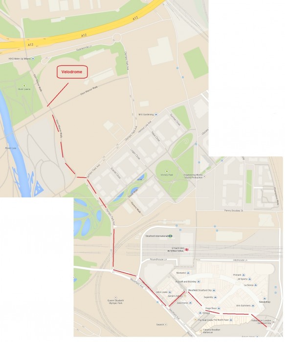 Lee Valley Velodrome - Map