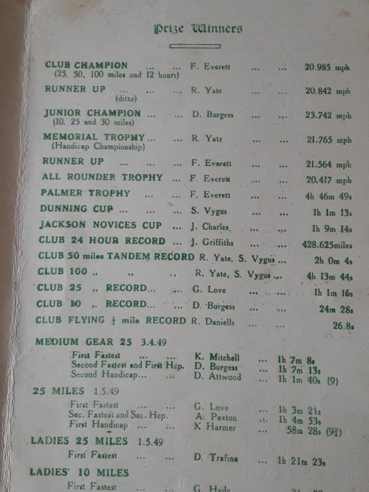 1950 Willesden CC dinner programme